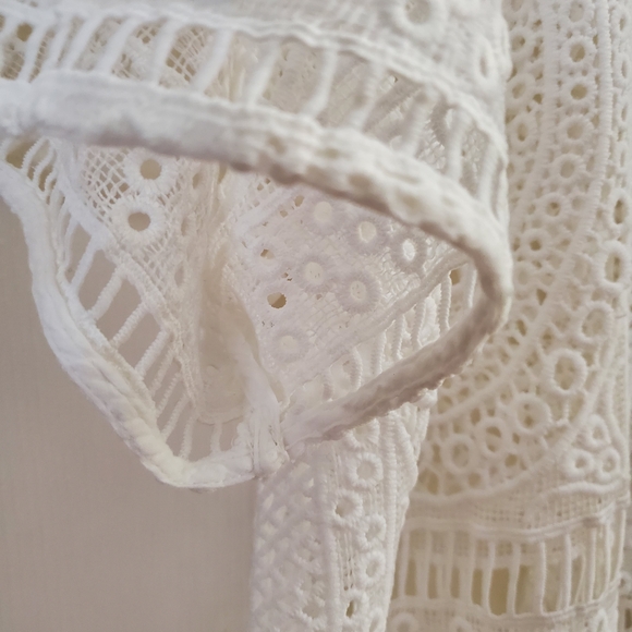 FP Movement by Free People White Lace Button-Down Shirt - Picture 6 of 7